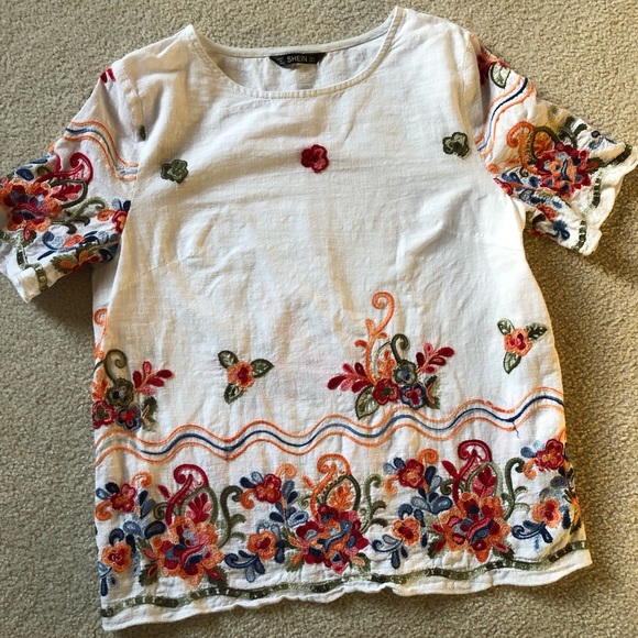 SHEIN Tops - Pretty embroidered top by Shein